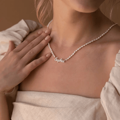 Custom Name Pearl Necklace