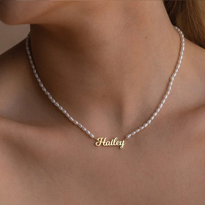 Custom Name Pearl Necklace