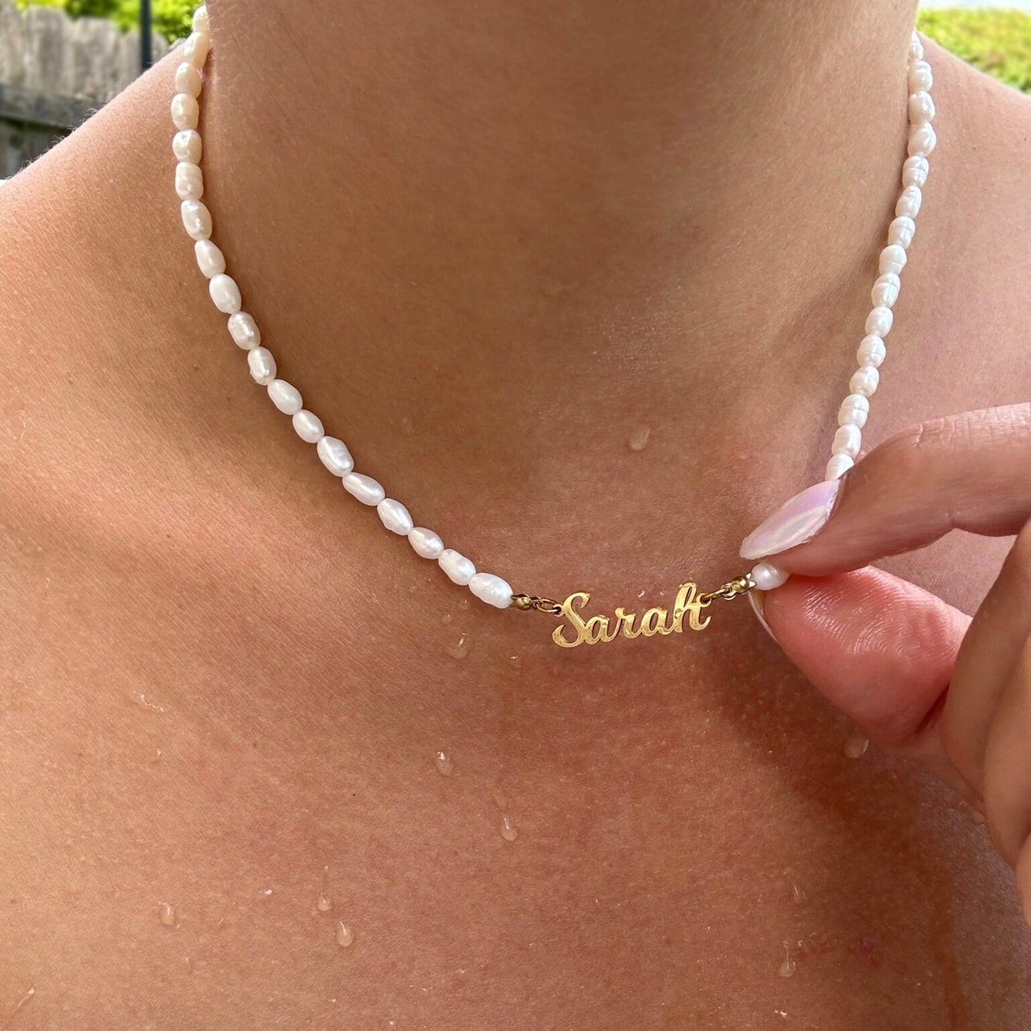 Custom Name Pearl Necklace